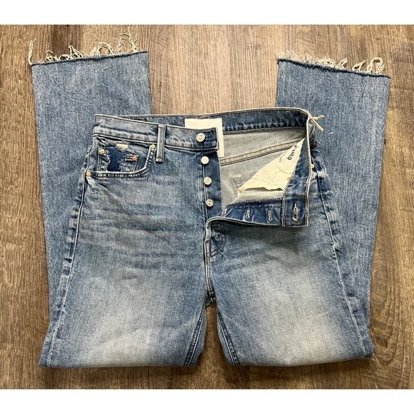 NEW Mother The Tripper Flood Fray High Waist
Ankle Flare Jeans Size 30 - Picture 8 of 13